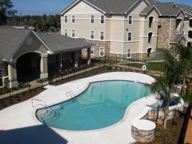 Pool Area and Residential Building