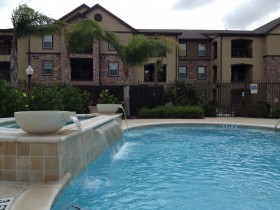 Pool Fountains and Residential Building